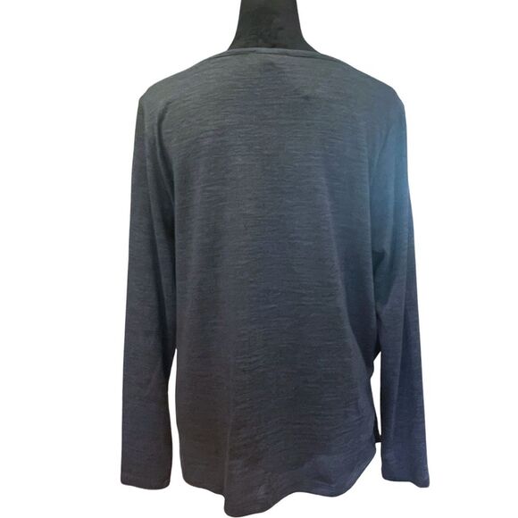DG2 by Diane Gilman Charcoal Long Sleeve Top, Size Large - Picture 2 of 10